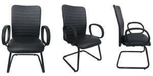 03 Cadeiras para Escritório Encosto Gomado Livorno Preto