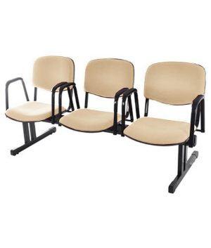 Cadeira em longarina para Igrejas e Auditórios Linha Hotel Bege