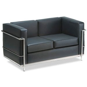 Sofá com 02 lugares para Recepção de EscritórioVenezia Preto