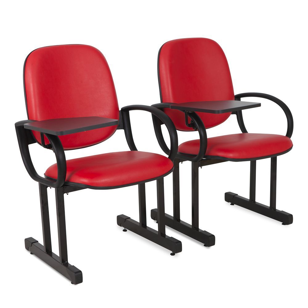 02 Cadeiras para Audítório Escolas e Faculdades Vermelho