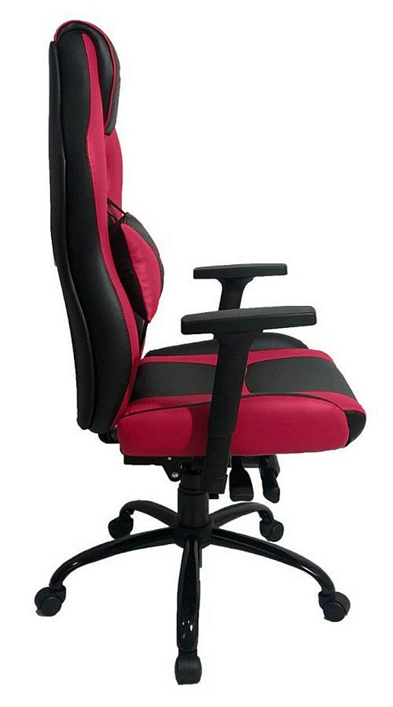 Cadeira Gamer com Almofada Linha Gamer Racing Rosa - Imagem 3