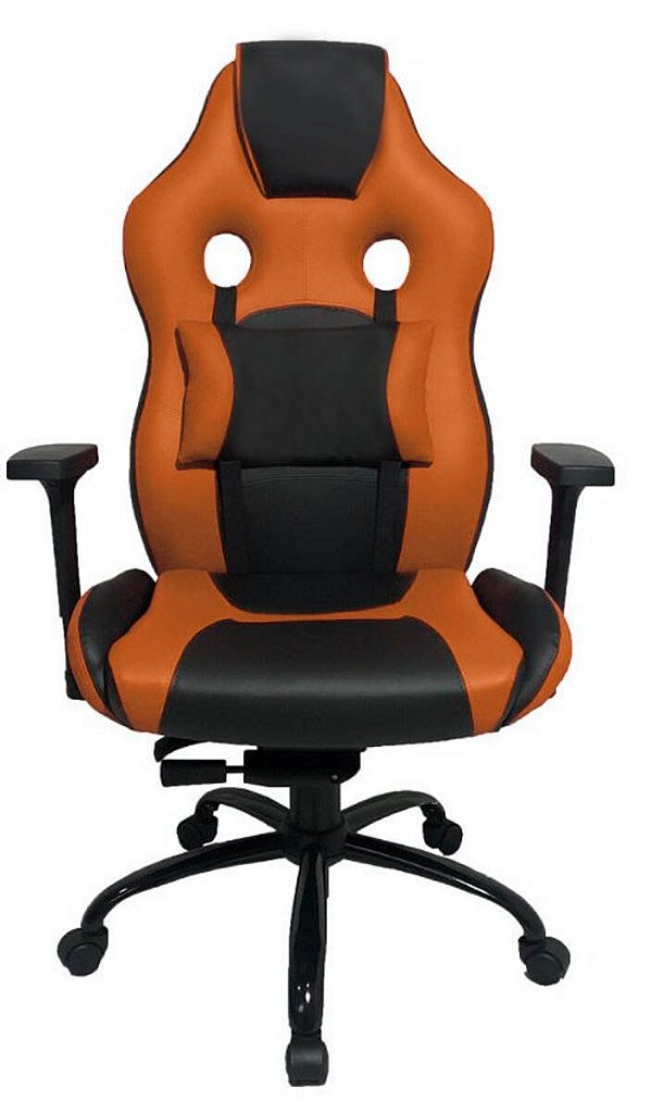 Cadeira Gamer com Almofada Linha Gamer Racing Laranja - Imagem 5