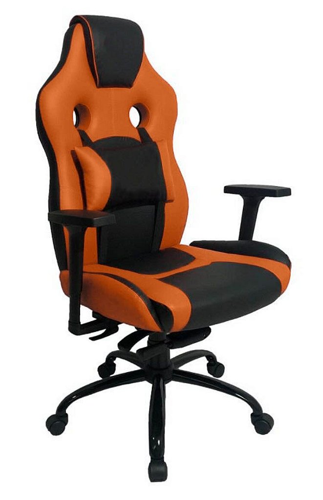 Cadeira Gamer com Almofada Linha Gamer Racing Laranja