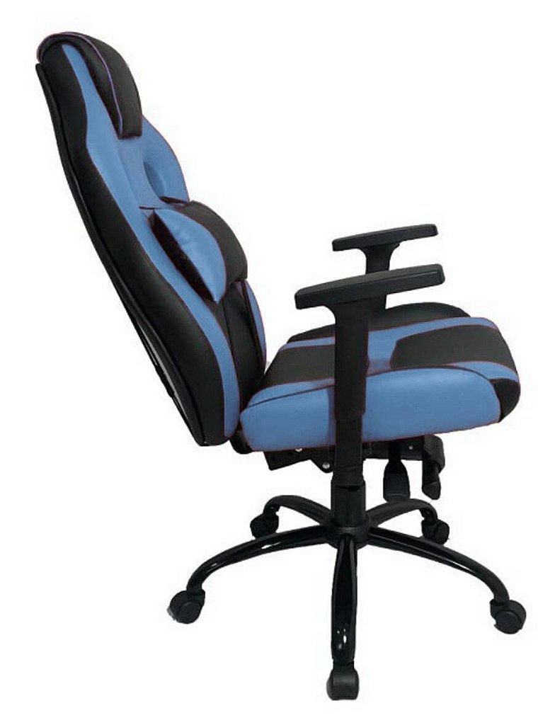 Cadeira Gamer com Almofada Linha Gamer Racing Azul - Imagem 2