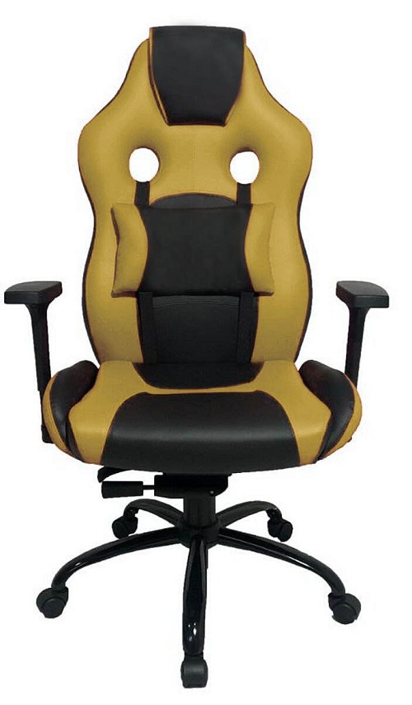 Cadeira Gamer com Almofada Linha Gamer Racing Amarelo - Imagem 5