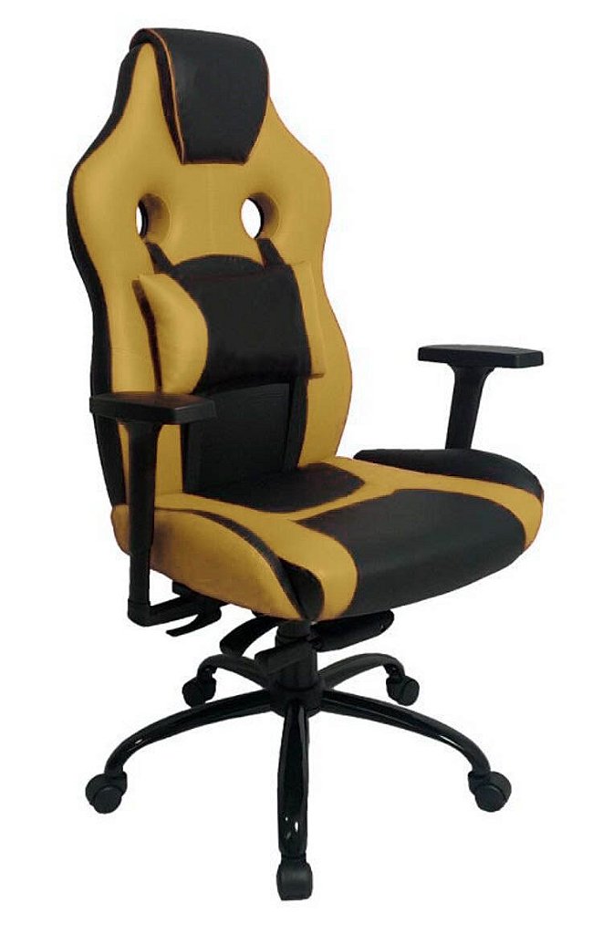 Cadeira Gamer com Almofada Linha Gamer Racing Amarelo