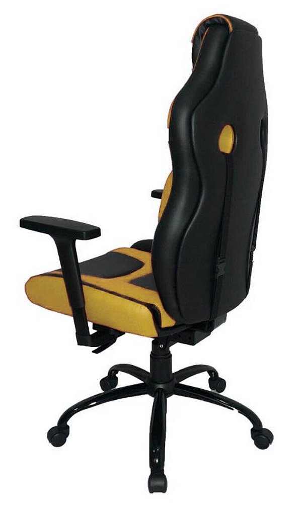 Cadeira Gamer com Almofada Linha Gamer Racing Amarelo - Imagem 4