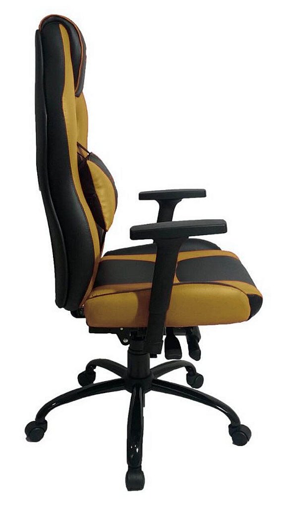Cadeira Gamer com Almofada Linha Gamer Racing Amarelo - Imagem 3