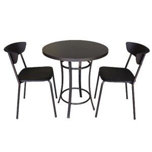 Kit Café Bar 1 Mesa e 2 Banquetas Linha Smart Preto