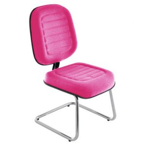Cadeira Diretor para Auditório e Salas de Convenções Cromada Linha Blenda Rosa