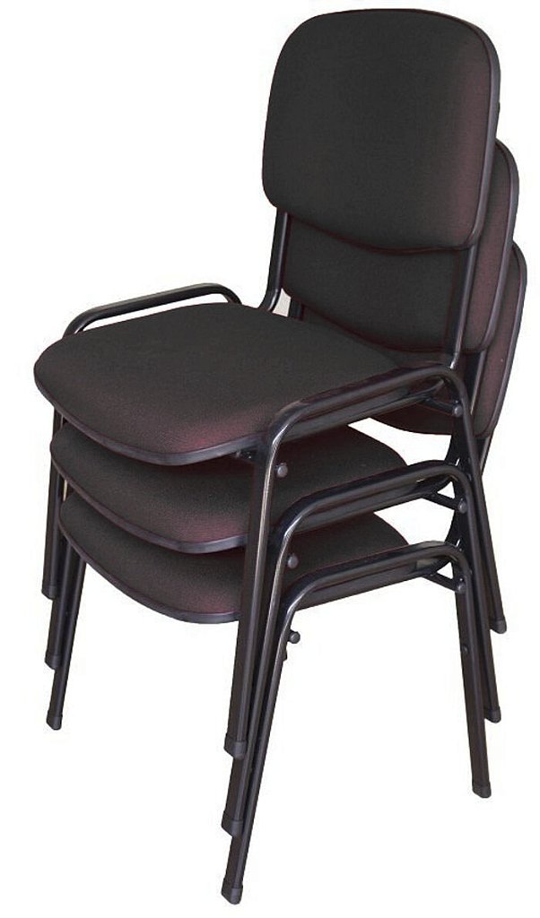 03 Cadeiras para Auditórios Linha Hotel Auditório Preto
