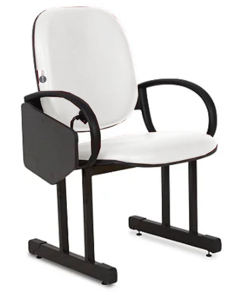 01 Cadeira Escolar para Auditório e Escolas com Prancheta Linha Dallas Auditório Branco - Imagem 3