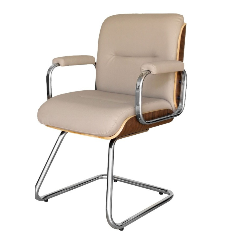 Cadeira Original Eames Diretor Fixa Linha Capa em Madeira Bege - Imagem 3