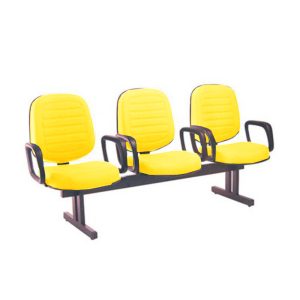 Cadeira para Igrejas Evangélicas em Longarina com 03 lugares Linha Blenda Amarelo