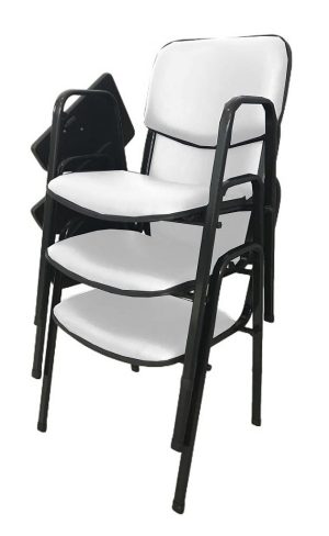 03 Cadeiras Escolar Universitária Linha Hotel Auditório Branco