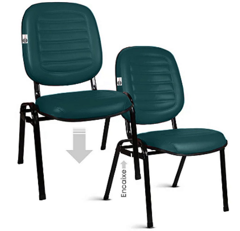02 Cadeiras Empilhável para Igrejas Evangélicas Linha Holy Verde
