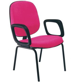 Cadeira para Igrejas Evangélicas com Braços Diretor para Escritório Linha Uno Rosa