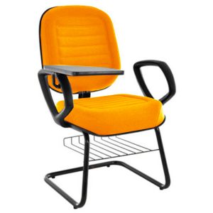 Cadeira Escolar Universitária com prancheta para Escolas e Faculdades Linha Blenda Laranja