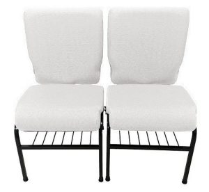 02 Cadeiras para Igrejas c/ Porta Biblía e Porta Cálice Branco