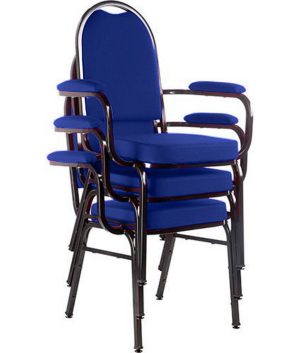 Kit com 3 Cadeiras para Auditório Linha Hotel Azul