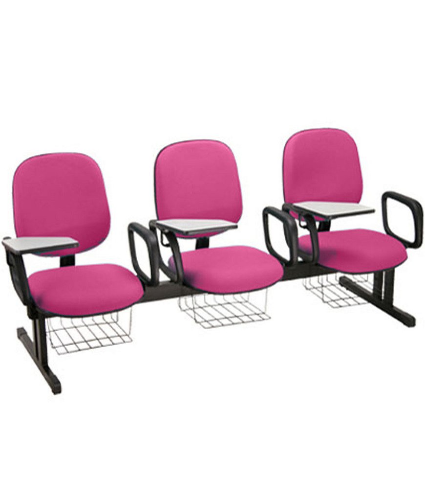 Cadeira Escolar em longarina para Escolas Linha Uno Rosa