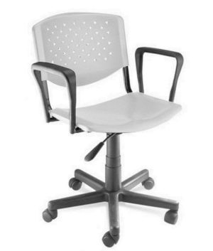 Cadeira Giratória com Braços Linha Polipropileno Atenas Branco