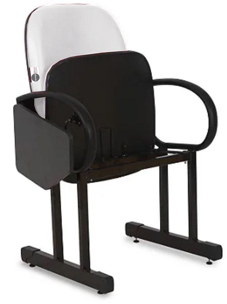 01 Cadeira Escolar para Auditório e Escolas com Prancheta Linha Dallas Auditório Branco - Imagem 4