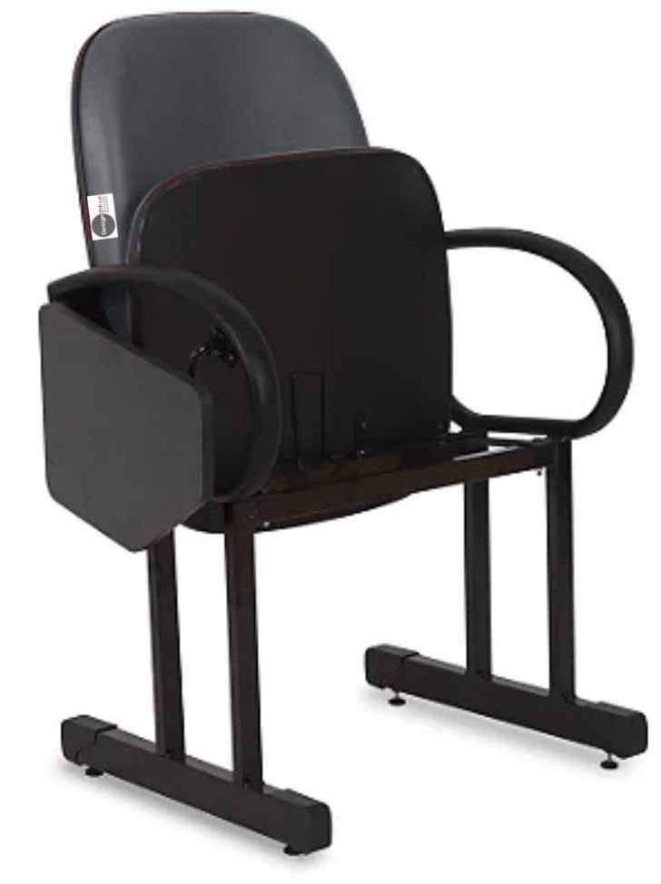 01 Cadeira Escolar para Auditório e Escolas com Prancheta Linha Dallas Auditório Cinza - Imagem 4