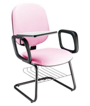 Cadeira Escolar Universitária com prancheta para Escolas Linha Uno Rosa