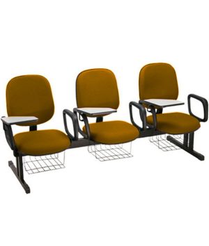 Cadeira Escolar em longarina para Escolas Linha Uno Amarelo