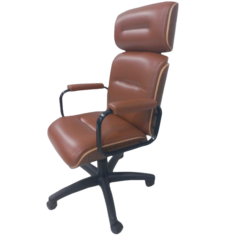 Cadeira Original Eames com Rodinhas Anti Risco Presidente Linha Capa em Madeira Cor Caramelo - Imagem 2