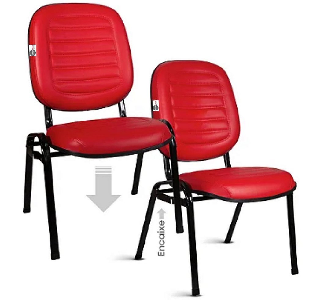 Cadeira Empilhável para Igrejas Evangélicas Linha Holy Vermelho - Imagem 5