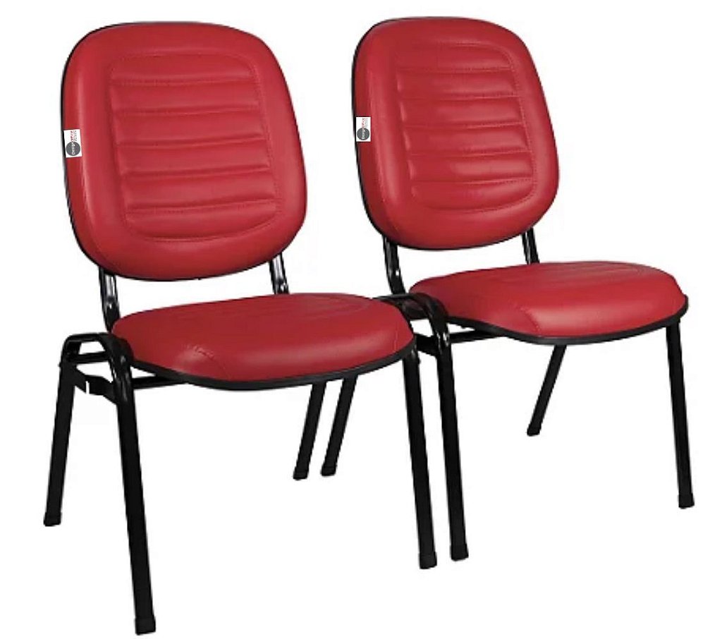 02 Cadeiras Empilhável para Igrejas Evangélicas Linha Holy Vermelho - Imagem 5