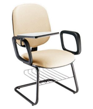 Cadeira Escolar Universitária com prancheta para Escolas Linha Uno Bege