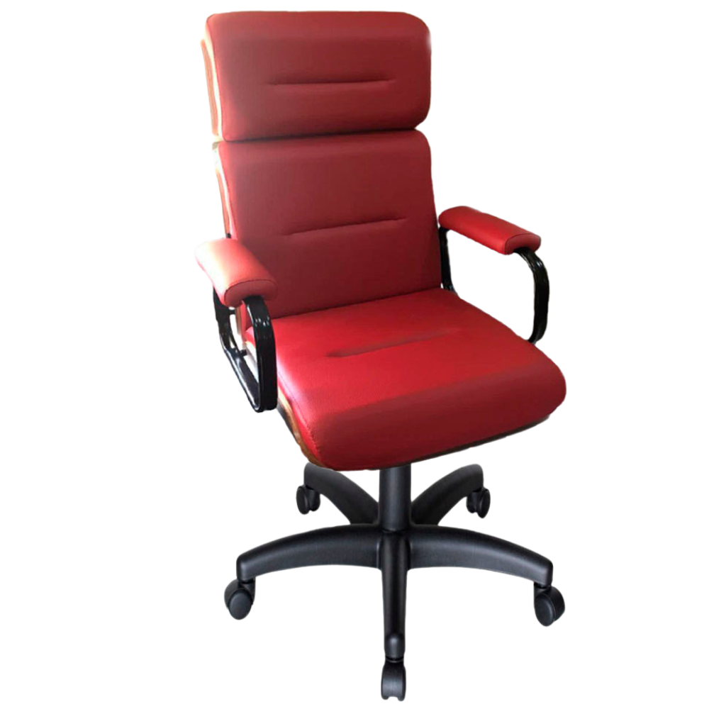 Cadeira Original Eames Presidente com Rodinhas Anti Risco Linha Capa em Madeira Cor Vermelho - Imagem 2