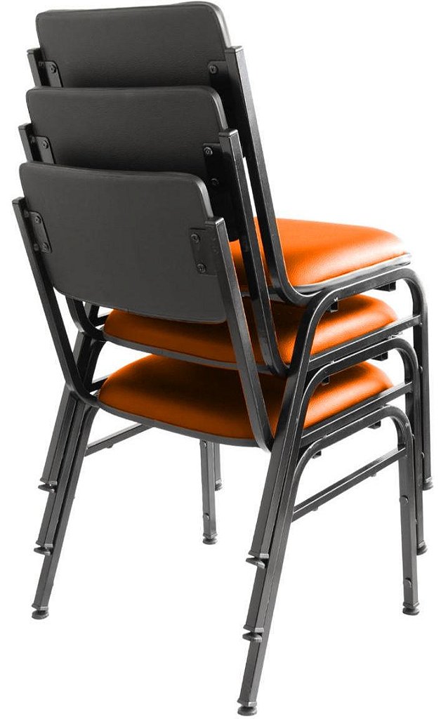 Kit com 3 Cadeiras para Auditórios Linha Hotel Smart Marrom - Imagem 2