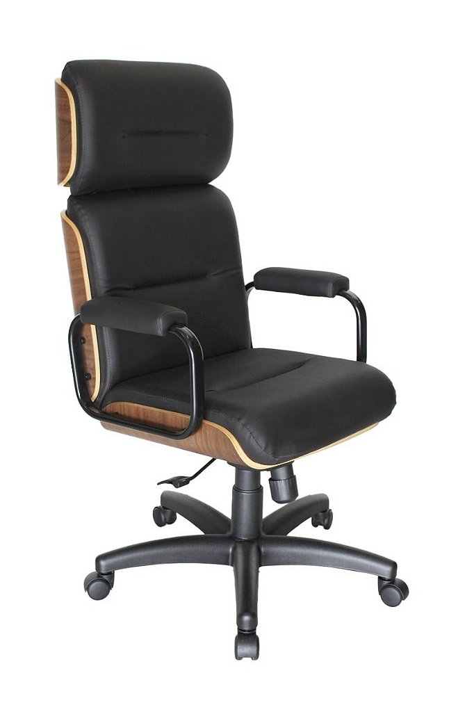 Cadeira Original Eames Presidente com Rodinhas Anti Risco Linha Capa em Madeira Preto - Imagem 2