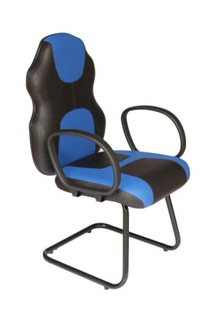 Cadeira Gamer Base Fixa com braço Linha Gamer Racing Azul