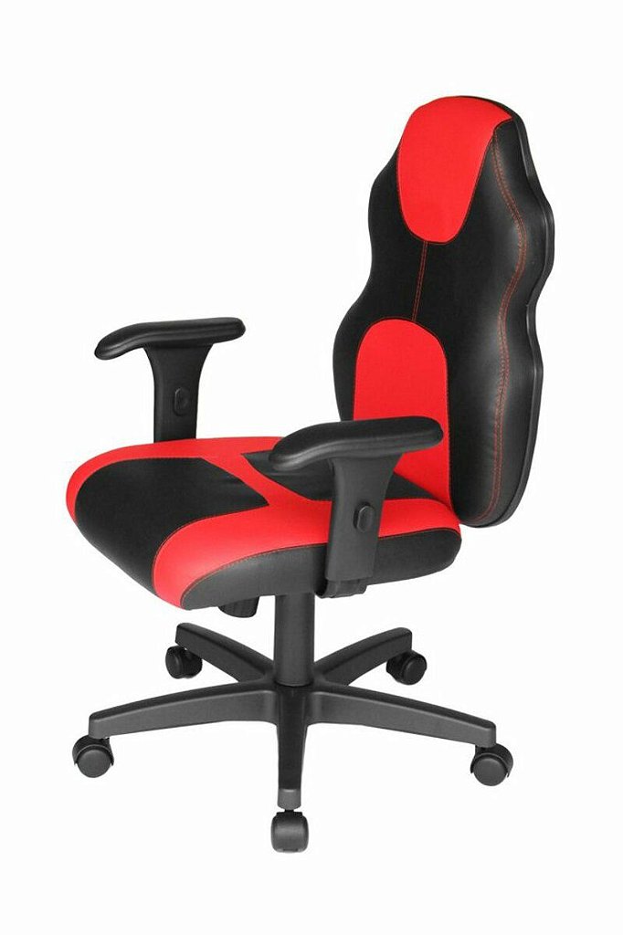 Cadeira Gamer Base com braço Linha Gamer Racing Vermelho - Imagem 2