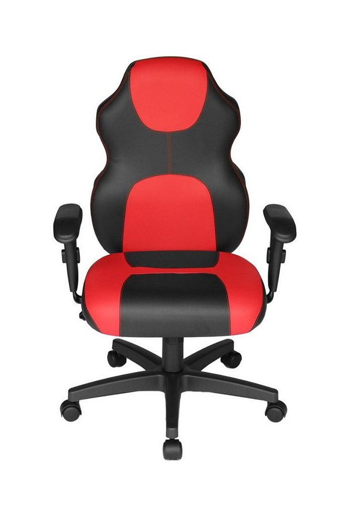 Cadeira Gamer Base com braço Linha Gamer Racing Vermelho - Imagem 3