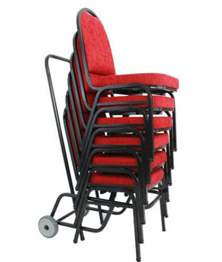 Kit com 6 Cadeiras Empilháveis para Auditórios Linha Hotel Vermelho