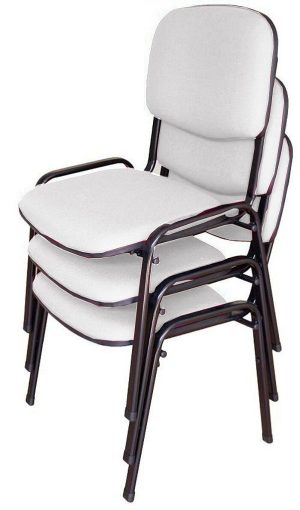 03 Cadeiras para Auditórios Linha Hotel Auditório Branco