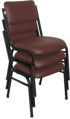 Kit com 3 Cadeiras para Auditórios Linha Hotel Smart Vermelho