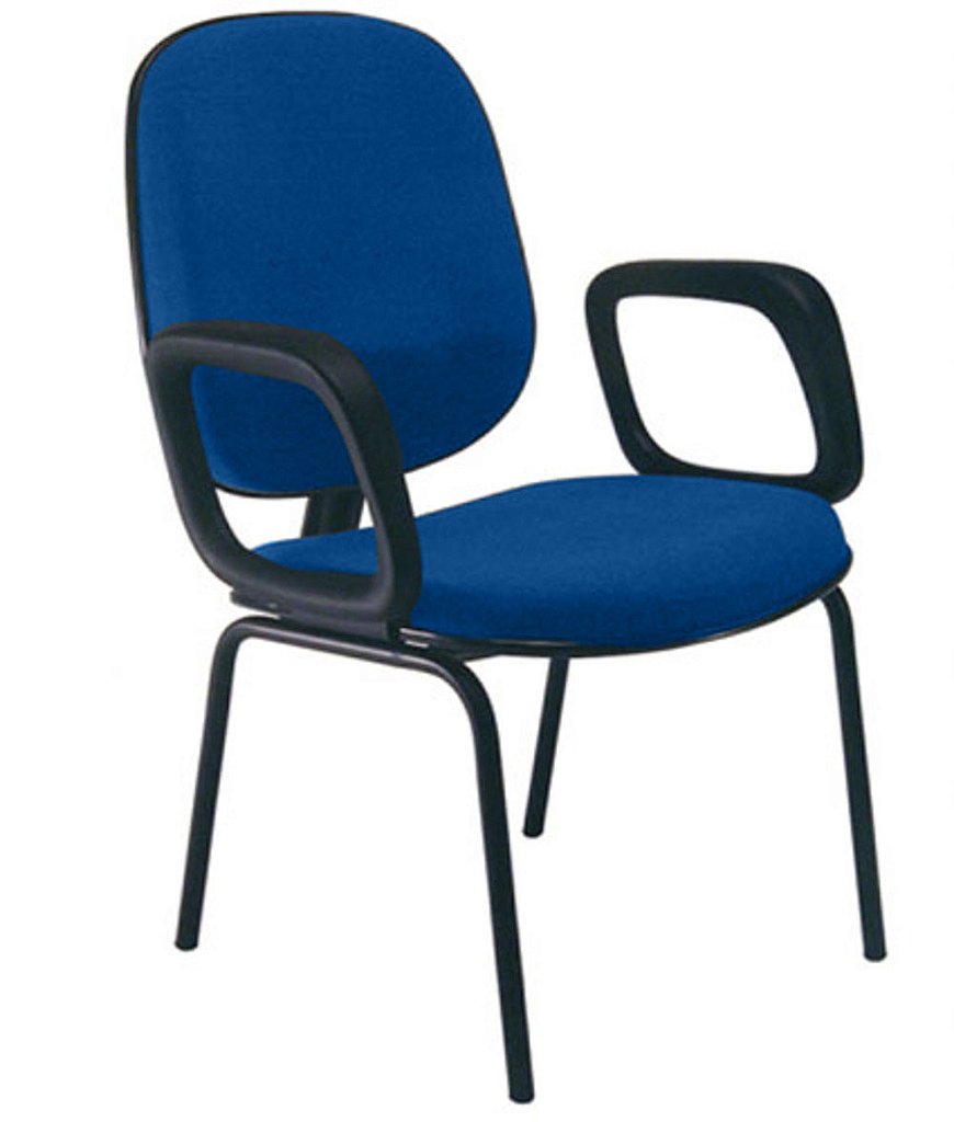 Cadeira para Igrejas Evangélicas com Braços Diretor para Escritório Linha Uno Azul