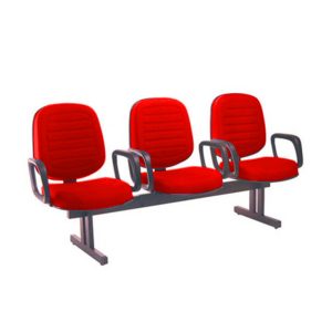 Cadeira para Igrejas Evangélicas em Longarina com 03 lugares Linha Blenda Vermelho