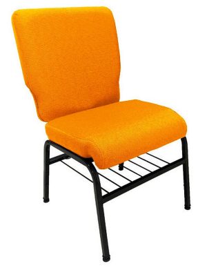 01 Cadeira para Igrejas c/ Porta Biblía e Porta Cálice Laranja