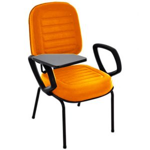Cadeira Escolar Universitária para Escolas e Faculdades Gomada Linha Blenda Laranja