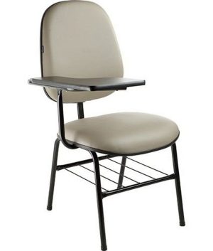 Cadeira Universitária com prancheta fixa Linha Siena Lisa Cinza