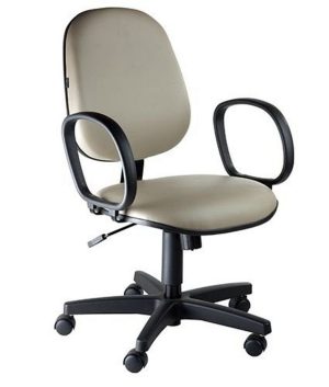 Cadeira Executiva com Braços Linha Siena Lisa Cinza