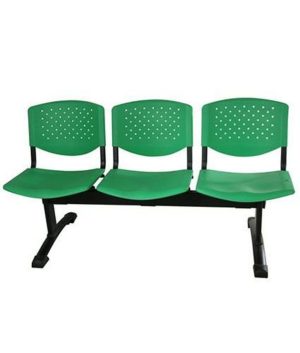 Cadeira em longarina 3 lugares Linha Polipropileno Atenas Verde